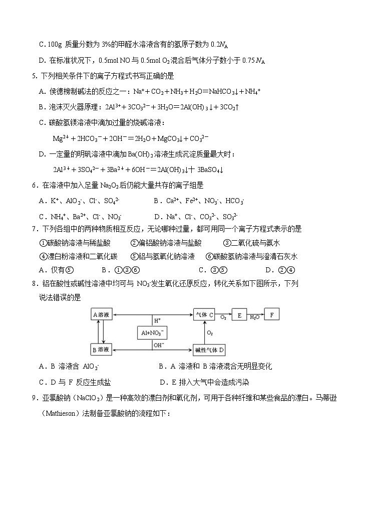 福建师范大学附属中学2021届高三上学期期中考试 化学（含答案）02