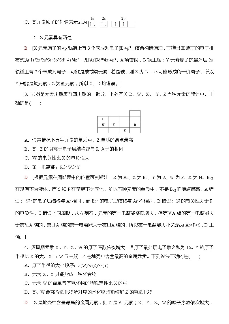 2020版  高中化学  选修  第2册  第1章　微专题1　元素推断技巧03