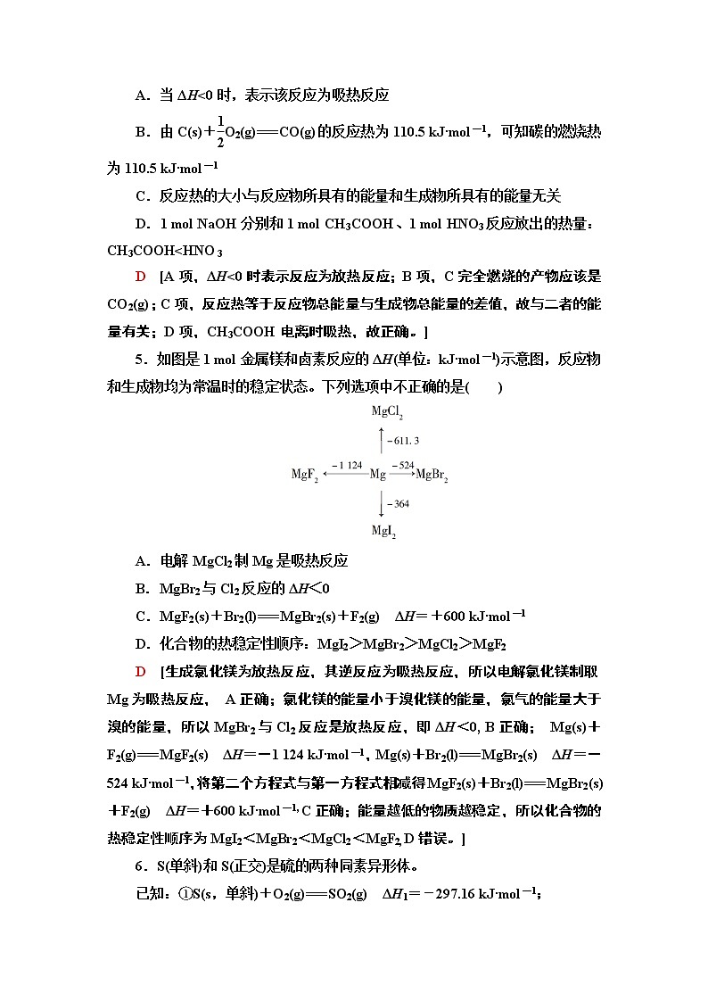 2020版  高中化学  选修  第1册  章末综合测评102