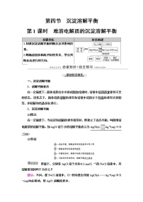 化学选择性必修1第三章 水溶液中的离子反应与平衡第四节 沉淀溶解平衡第1课时教案