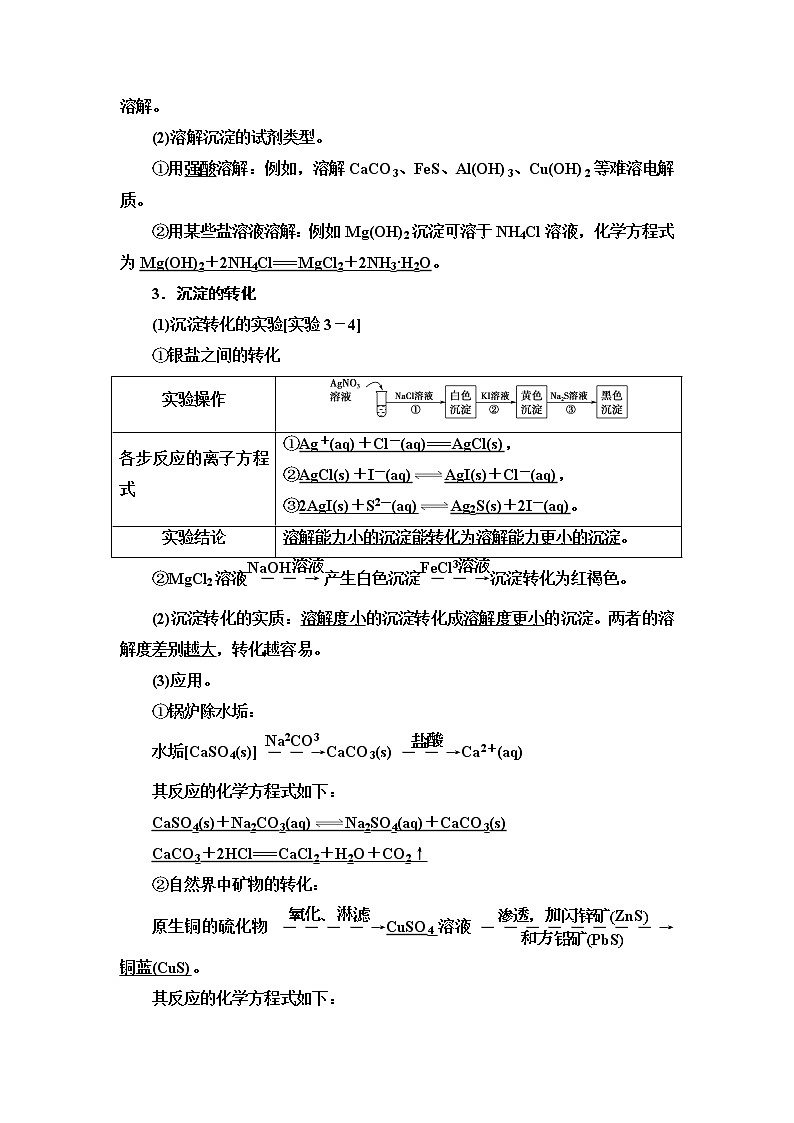 2020版  高中化学  选修  第1册  第3章 第4节　第2课时　沉淀溶解平衡 教案02
