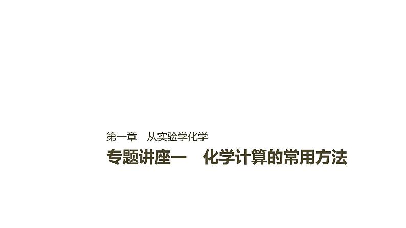 2021版高中化学一轮复习课件：第一章 化学计量在实验中的应用 专题讲座一ＰＰＴ２５张01