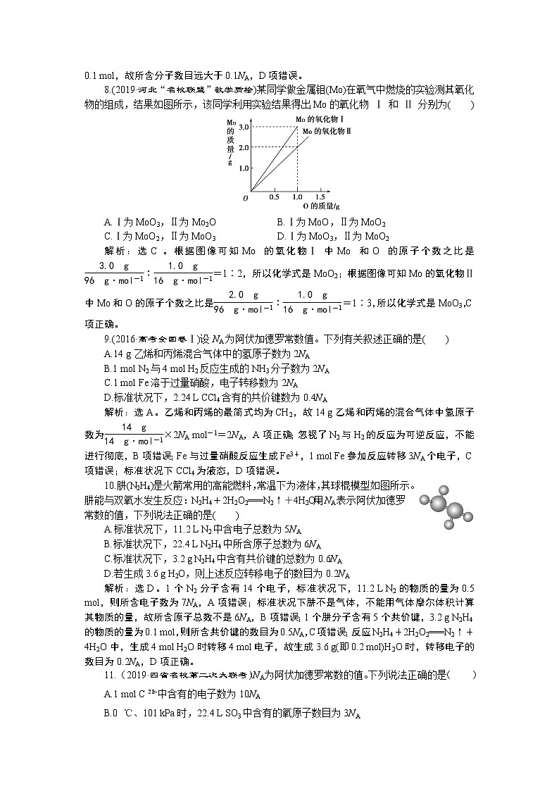 高中化学必修一鲁科版-第一章物质的量-气体摩尔体积测试题03