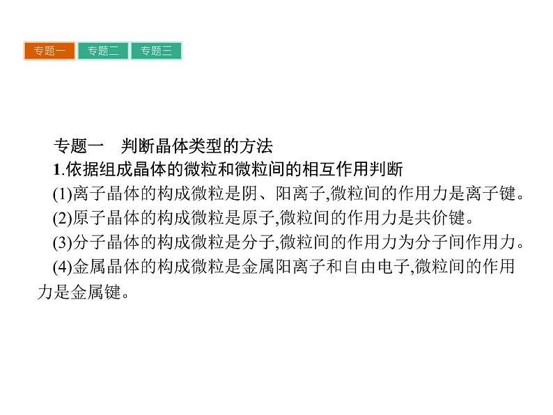 高中化学选修三（人教版 课件）-第三章　晶3体结构与性质 章末整合提升04