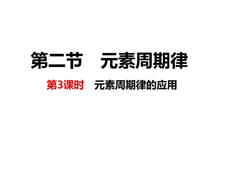 人教版高一化学必修二课件：1.2.1元素周期律第3课时 元素周期律的应用课件（共 33张PPT）01