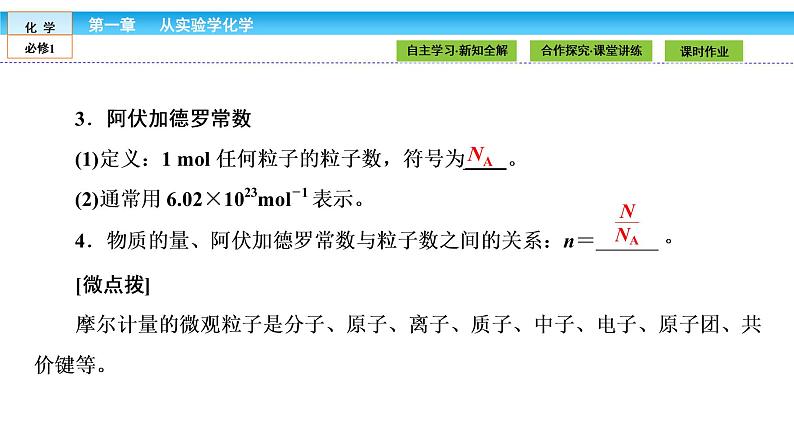 高中化学（人教版）必修1课件： 1.2.1第1课时　物质的量的单位——摩尔课件（共30张PPT）第6页