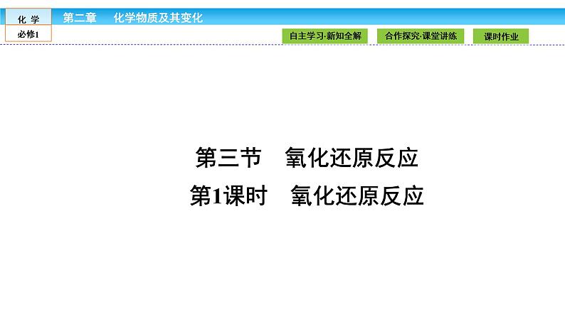 高中化学（人教版）必修1课件：2.3.1第1课时　氧化还原反应课件（共34张PPT）01