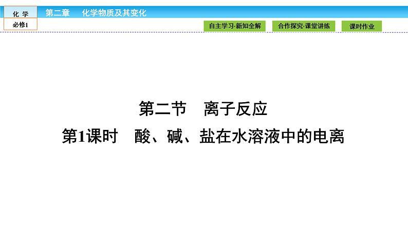 高中化学（人教版）必修1课件：2.2.1第1课时　酸、碱、盐在水溶液中的电离课件（共30张PPT）01