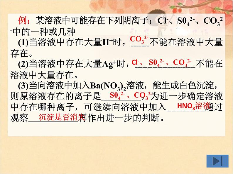 人教版高中必修一化学课件：2.2.3离子共存 （共15张PPT）07