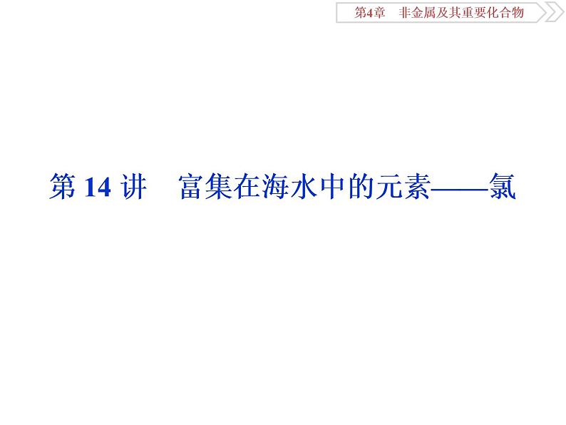 高中化学必修一鲁科版第三章  富集在海水中的元素—氯课件第1页