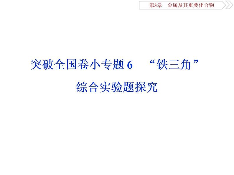 高中化学必修一鲁科版-“铁三角”综合实验题探究课件01