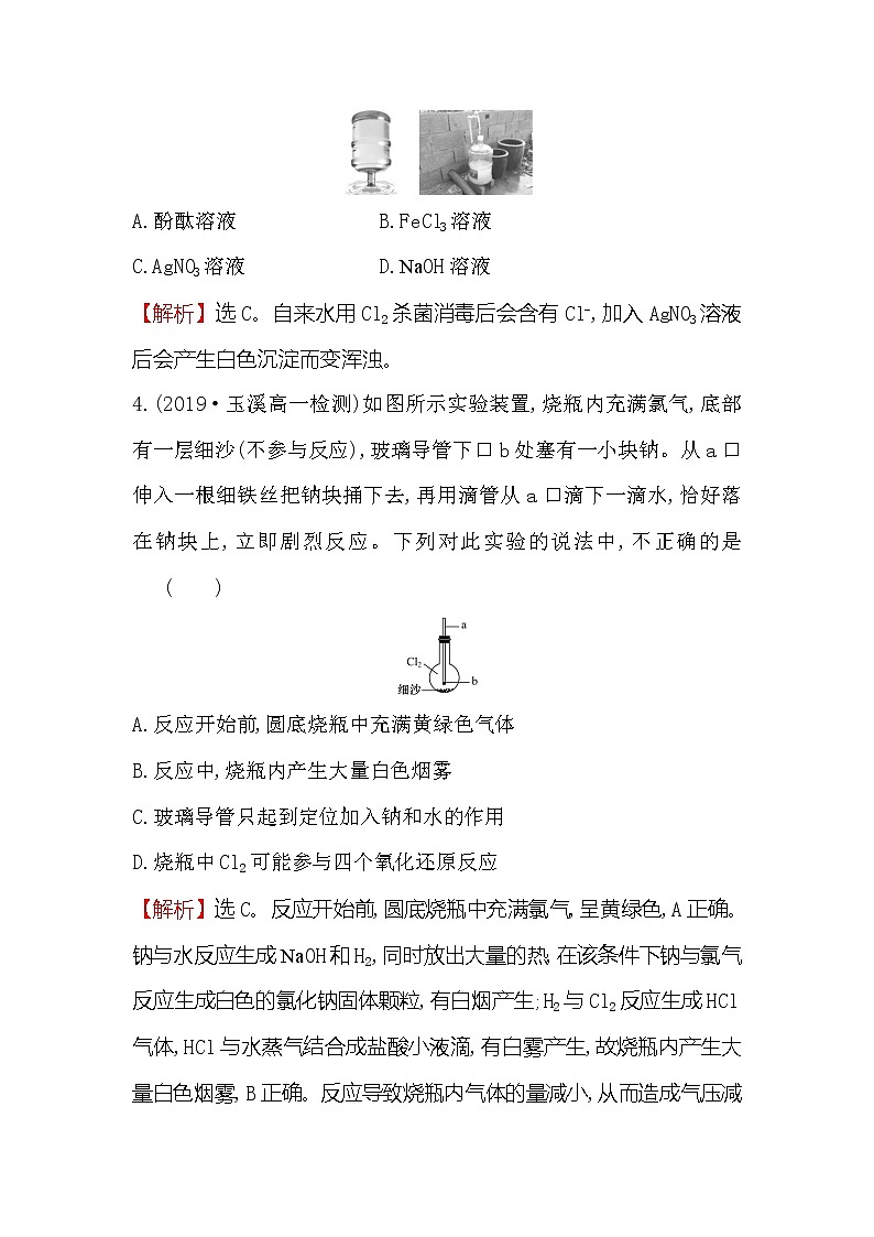 2019-2020新教材人教版化学新素养导学必修一课堂检测·素养达标 2.2.2氯气的实验室制法　氯离子的检验02