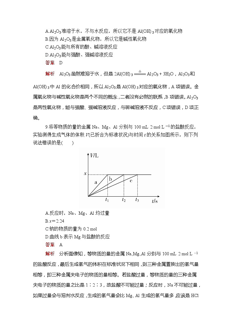 2020新教材化学同步新素养培优人教必修第一册练习：第三章第二节第一课时铁合金　铝和铝合金课时作业第3页