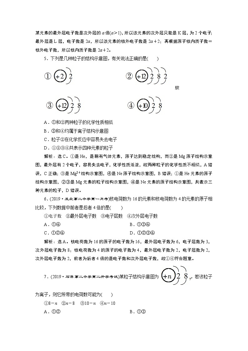 2019-2020学年新教材鲁科版必修第二册 第1章第1节 原子结构与元素性质（第2课时） 作业 练习02