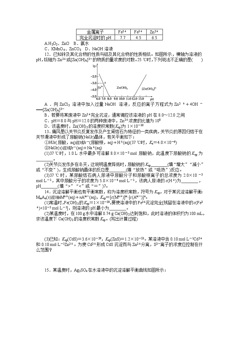 2020-2021学年人教版选择性必修1第3章第4节沉淀溶解平衡作业第3页