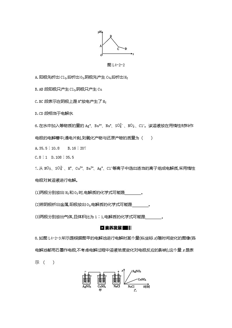 2020-2021学年新人教版选择性必修1第4章第2节电解池第1课时作业 练习02