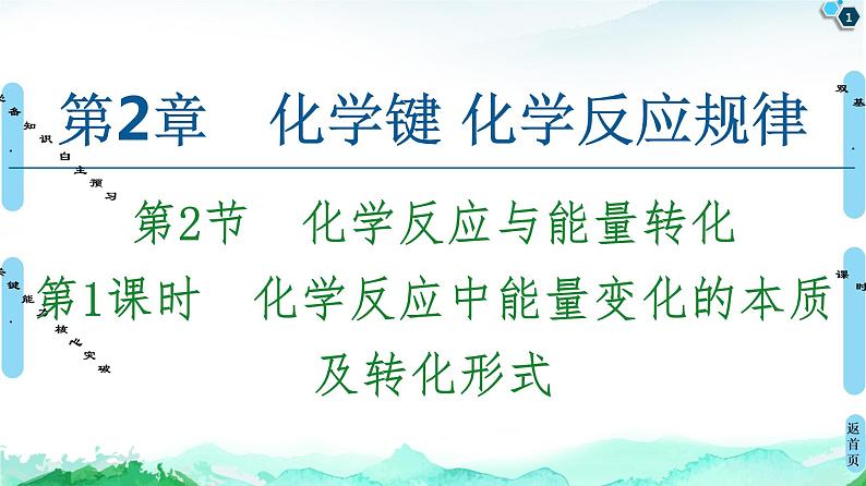 2020-2021学年新鲁科版必修2第2章 第2节 第1课时　化学反应中能量变化的本质及转化形式课件（51张）第1页