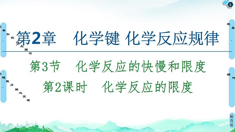 2020-2021学年新鲁科版必修2第2章 第3节 第2课时　化学反应的限度课件（52张）01