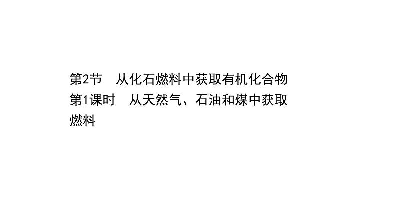 2020-2021学年新鲁科版必修2第3章第2节从化石燃料中获取有机化合物第1课时课件（47张）01