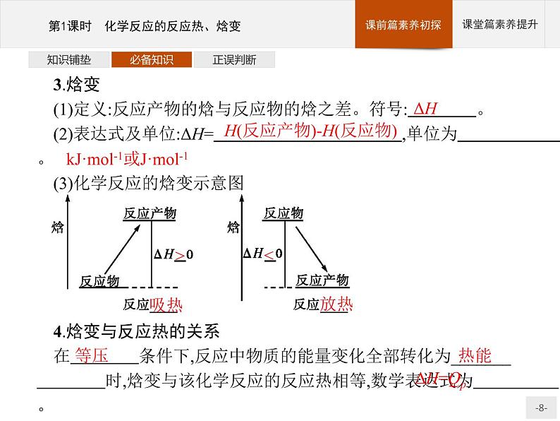 2020-2021学年鲁科版选择性必修第一册 第1章　第1节　第1课时　化学反应的反应热、焓变 课件（27张）08