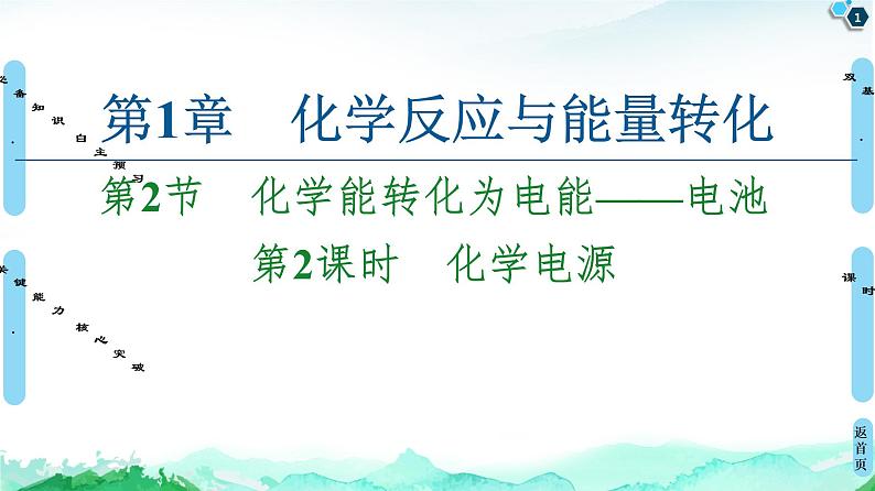 2020-2021学年新鲁科版选择性必修1第1章 第2节 第2课时 化学电源课件（59张）01