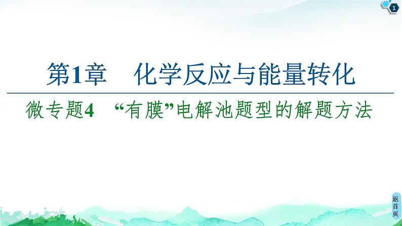 2020-2021学年新鲁科版选择性必修1第1章 微专题4 “有膜”电解池题型的解题方法课件（18张）01