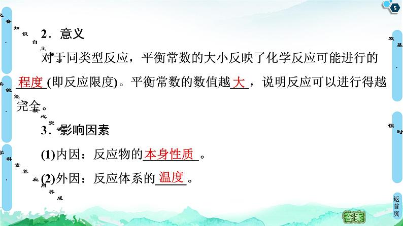 2020-2021学年新鲁科版选择性必修1第2章 第2节 第1课时 化学平衡常数 平衡转化率课件（68张）05