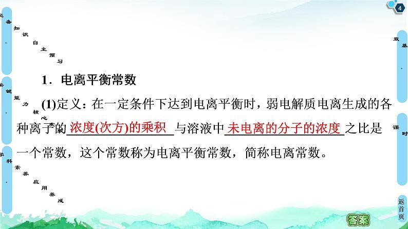 2020-2021学年新鲁科版选择性必修1第3章 第2节 第1课时 弱电解质的电离平衡课件（68张）04