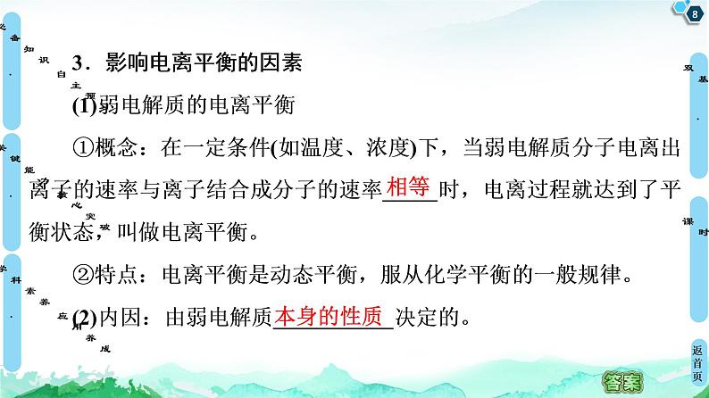 2020-2021学年新鲁科版选择性必修1第3章 第2节 第1课时 弱电解质的电离平衡课件（68张）08