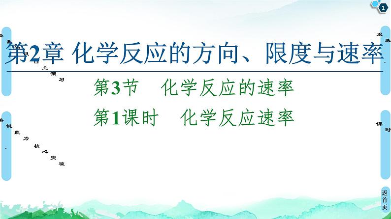 2020-2021学年新鲁科版选择性必修1第2章 第3节 第1课时 化学反应速率课件（49张）01