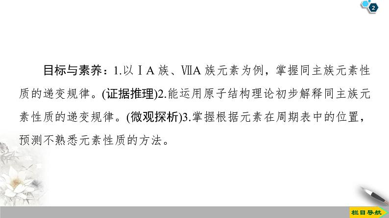 2019-2020学年新鲁科版必修2第1章 第3节 课时2　研究同主族元素的性质和预测元素及其化合物的性质课件（49张）02