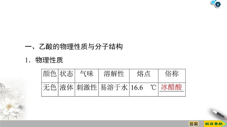 2019-2020学年新鲁科版必修2第3章 第3节 课时2　乙酸课件（45张）04