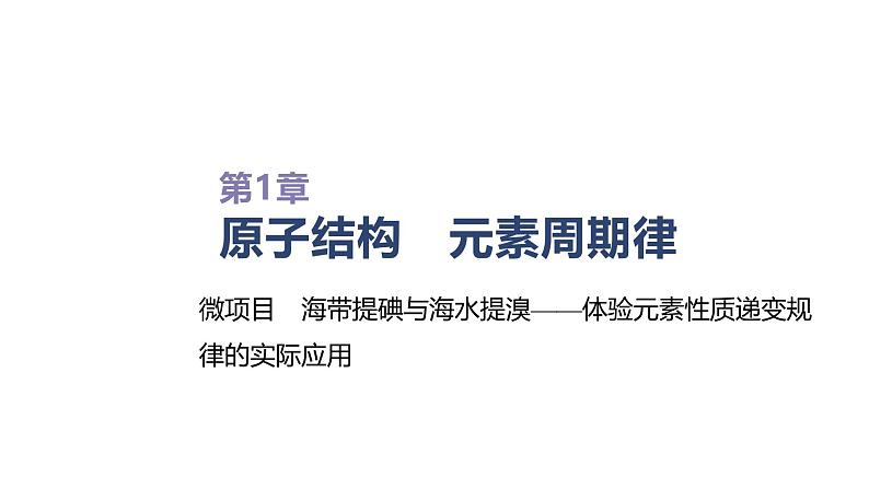 2020-2021学年新鲁科版必修2第1章微项目　海带提碘与海水提溴——体验元素性质递变规律的实际应用课件（24张）01