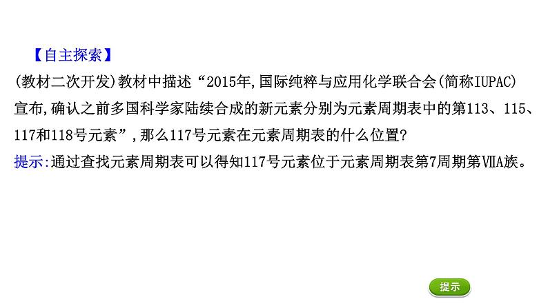 2020-2021学年新鲁科版必修2第1章第2节元素周期律和元素周期表第2课时课件（60张）07