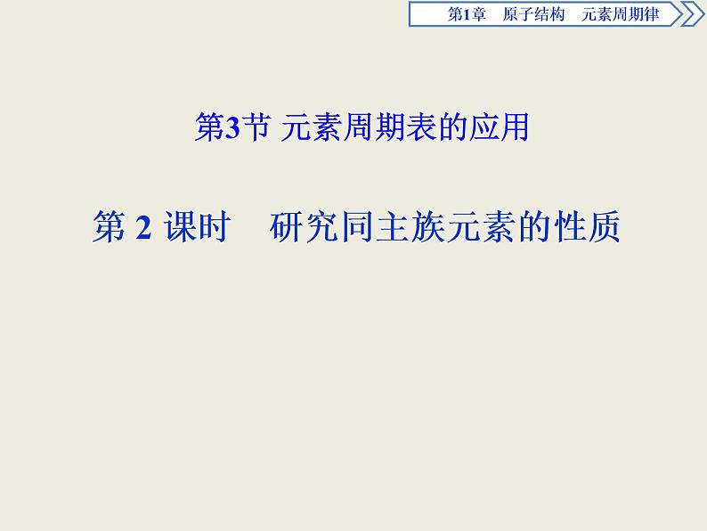 2019-2020学年新教材鲁科版必修第二册 第1章第3节 元素周期表的应用（第2课时） 课件（36张）第1页