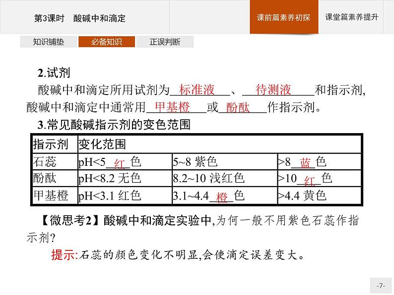 2020-2021学年新教材人教版选择性必修一 第三章第二节 水的电离和溶液的pH（第3课时） 课件（35张）第7页