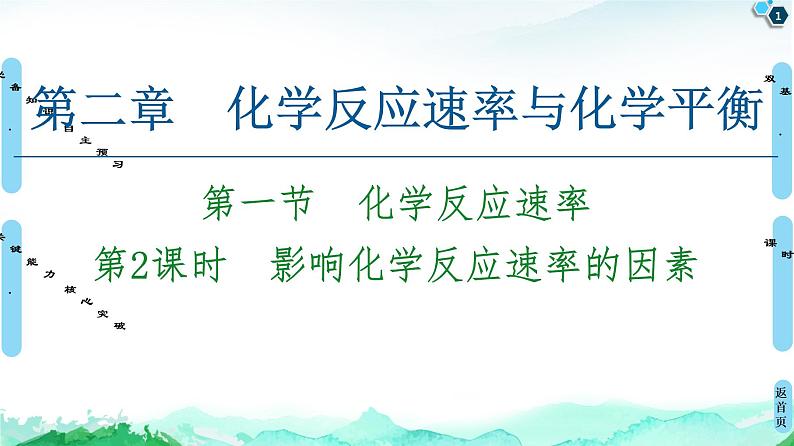 2020-2021学年新人教版选择性必修1第2章 第1节 第2课时　影响化学反应速率的因素课件（71张）第1页