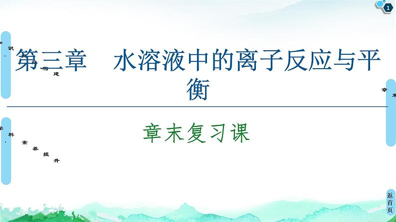 2020-2021学年新人教版选择性必修1第3章水溶液中的离子反应与平衡复习课课件（16张）第1页