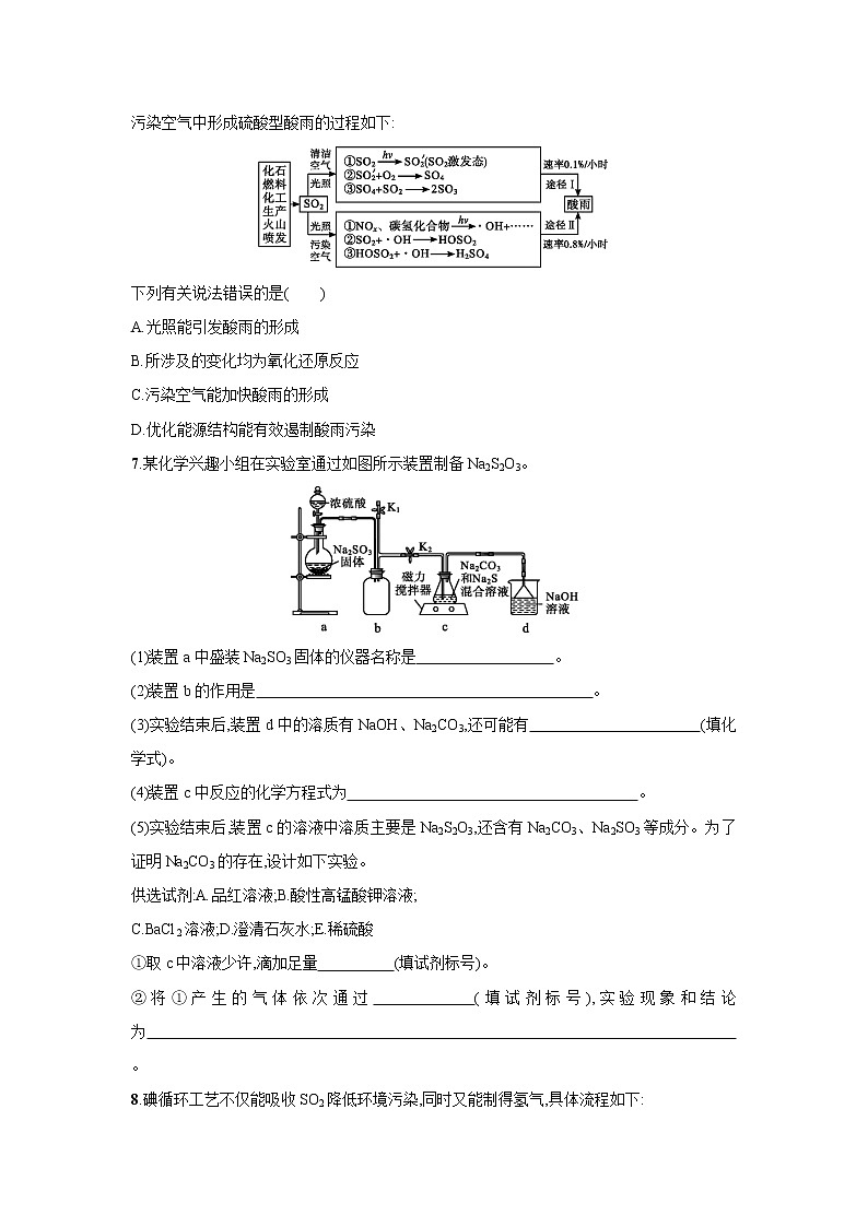 2021届新人教版高三化学复习练习卷：硫及其重要化合物第2页