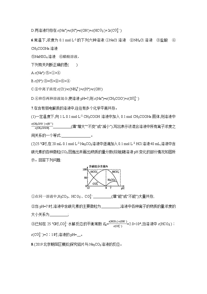 2021届新人教版高三化学复习练习卷：盐类水解第2页