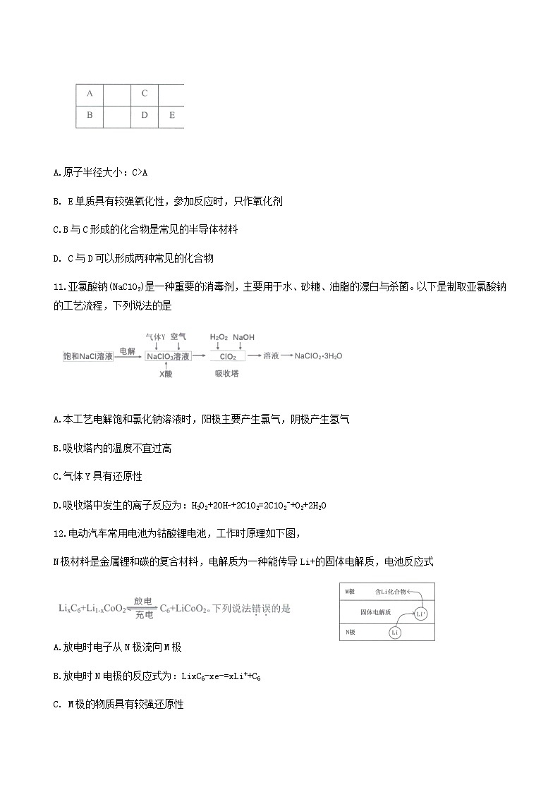 2019-2020广东省珠海市高三化学上学期期末试卷（word有答案）02