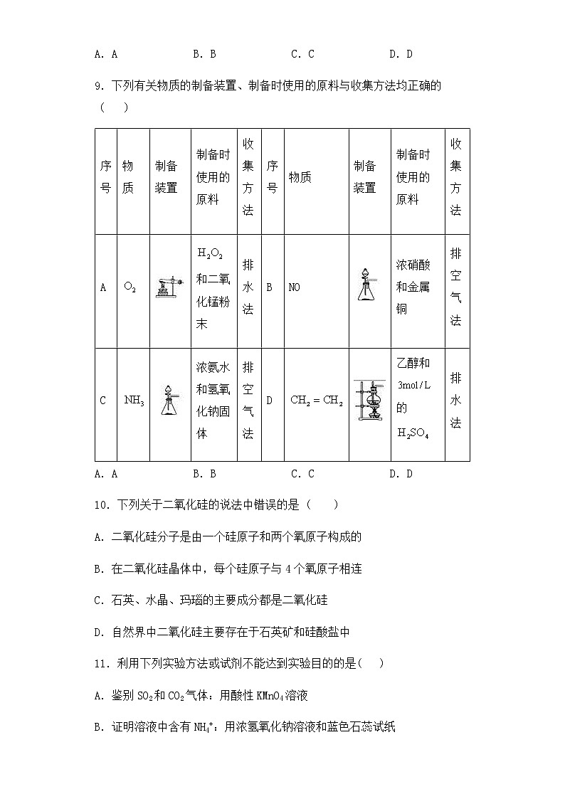 高中化学 必修第二册  人教版  第五章《化学生产中的重要非金属元素》检测题（解析版） (3)03