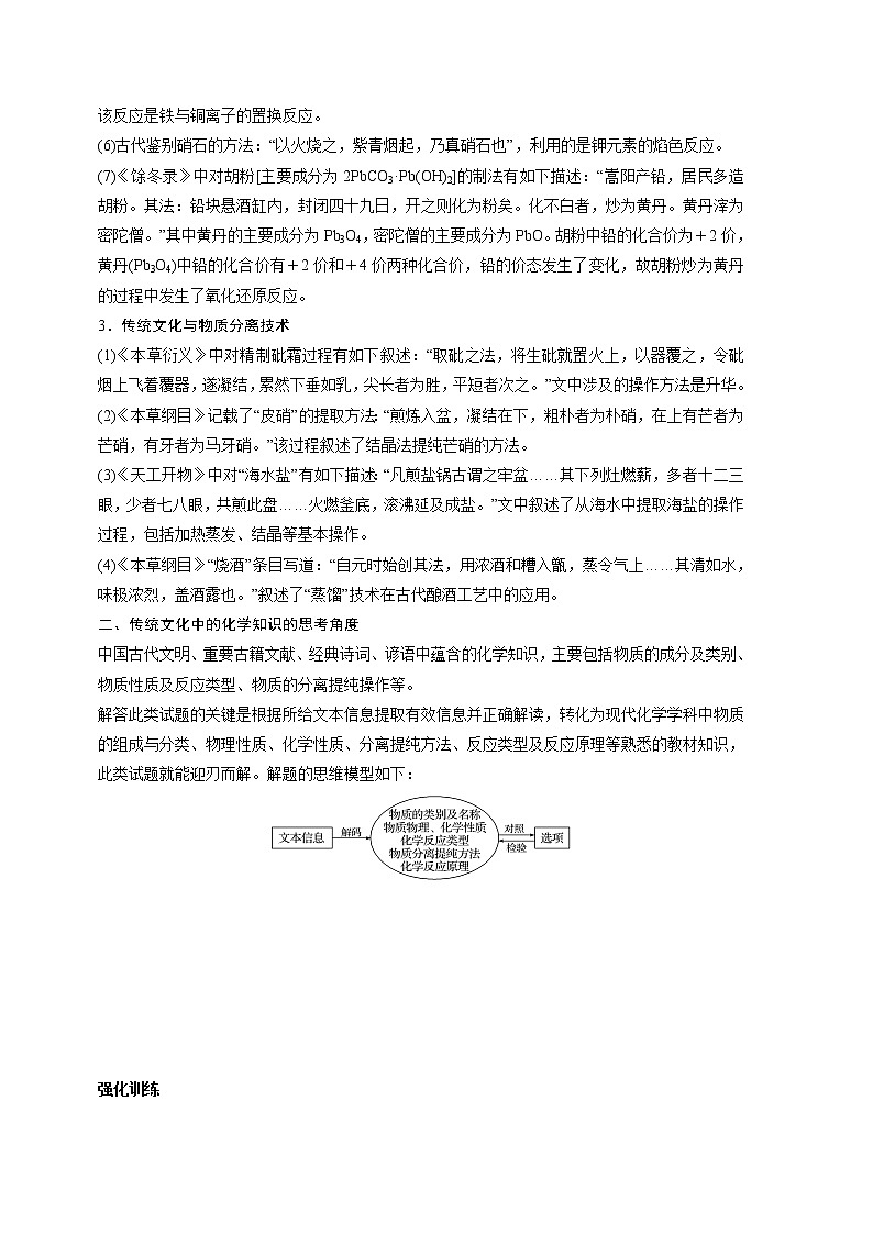 2021届高三化学一轮复习重点专题1——传统文化中的化学（知识点+训练）解析版02