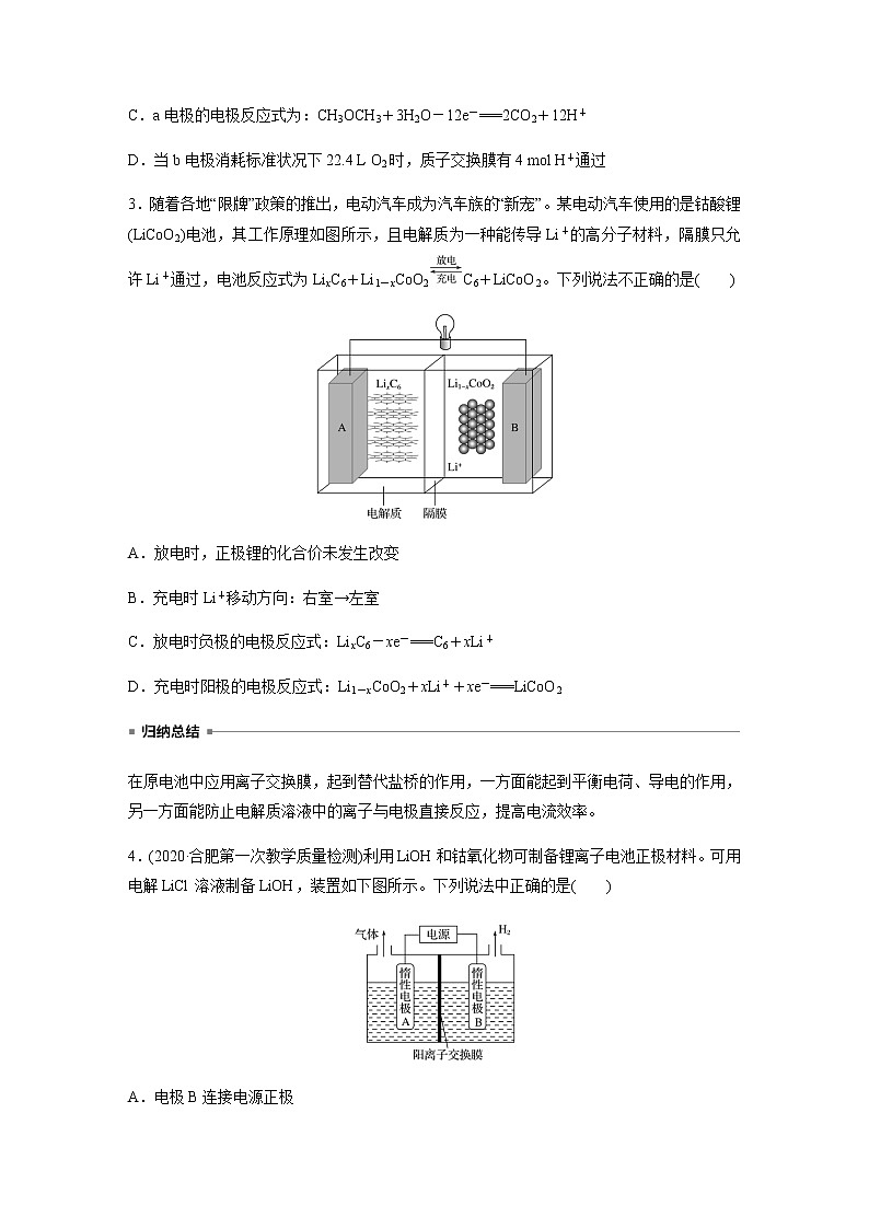 2021届高三化学一轮复习重点专题11——隔膜在电化学中的功能（知识点+训练）学生版03