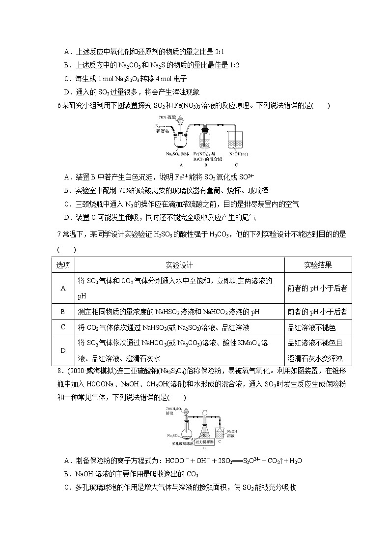 2021届高三化学一轮复习重点专题15——含硫重要物质的综合实验探究（练习）学生版02