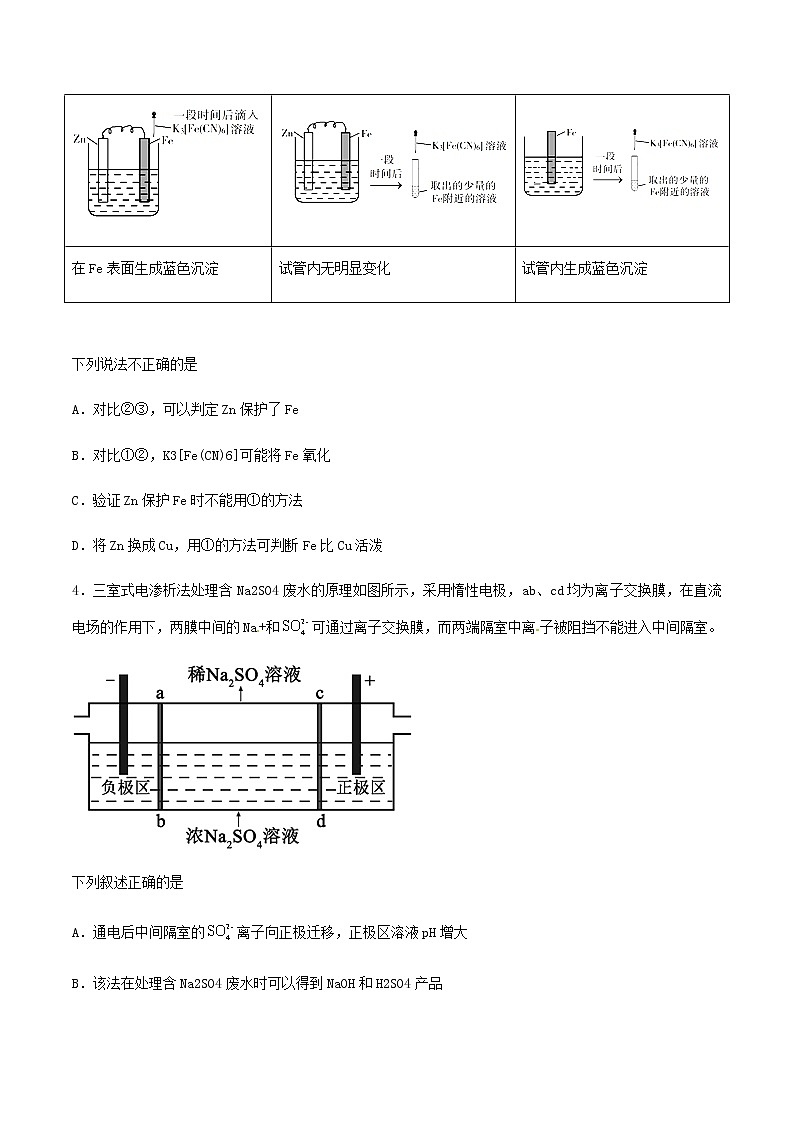 通用版化学2019-2020学年高三化学一轮复习 电化学基础 考点突破训练（2份打包）02