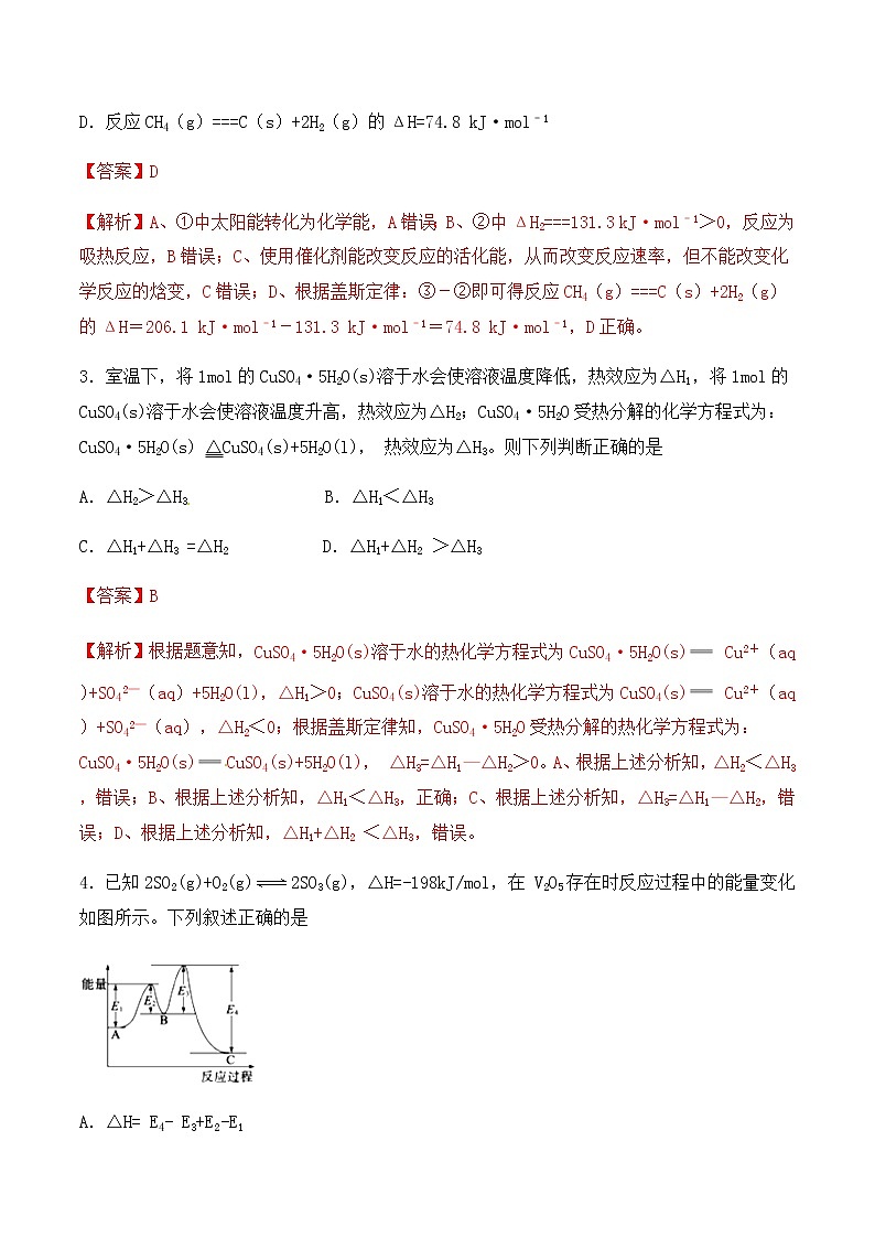 通用版化学2019-2020学年高三化学一轮复习 化学反应与能量 考点突破训练（2份打包）02