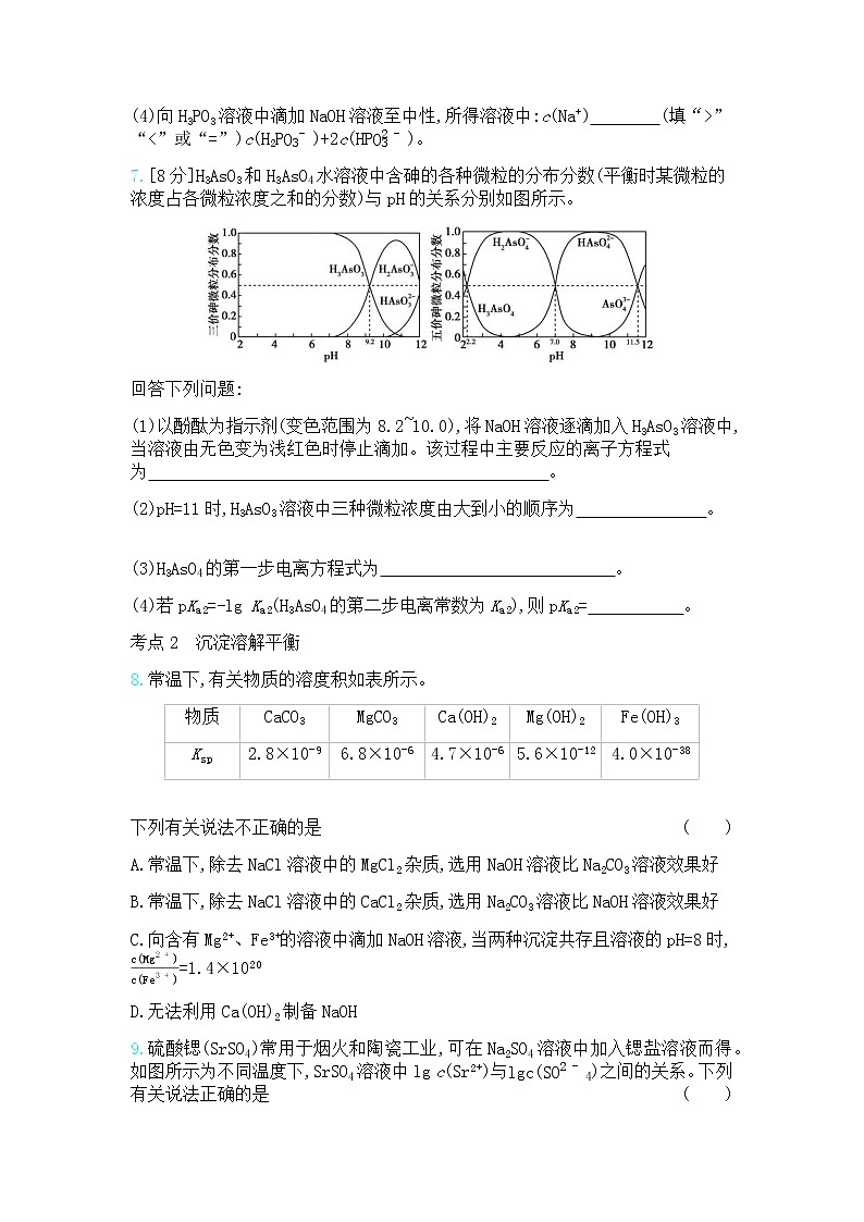 高中化学鲁科版专题复习   专题十八盐类水解和难溶电解质的溶解平衡测试题03