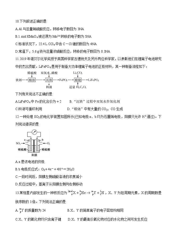 广西北海市2021届高三第一次模拟考试 化学 (含答案)03