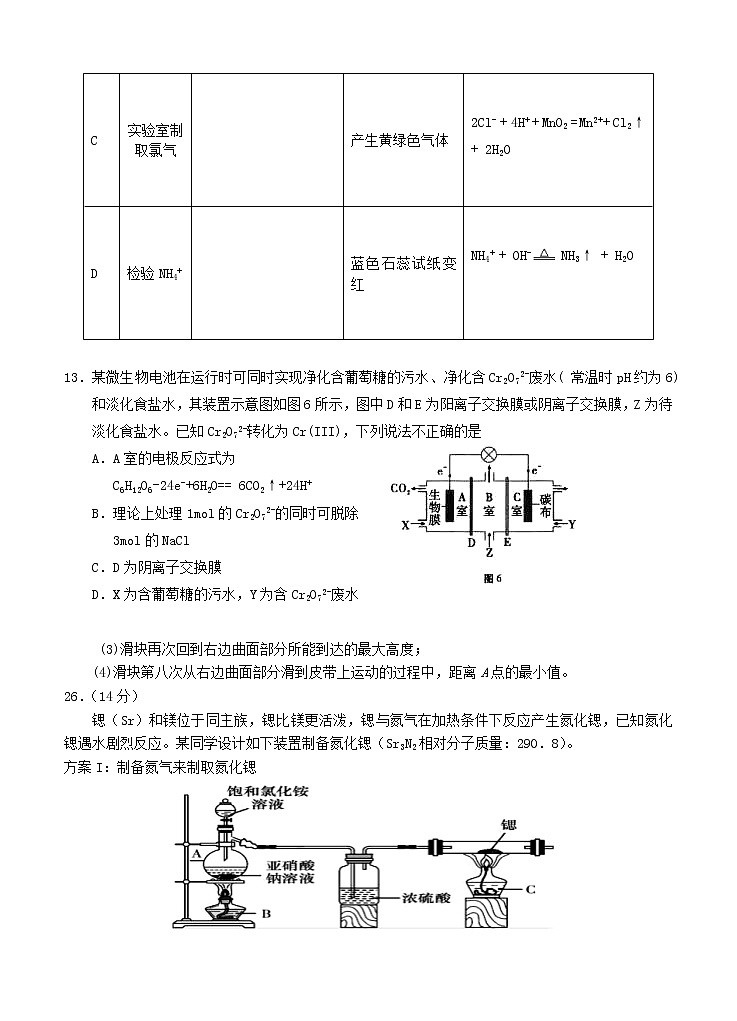 宁夏大学附属中学2021届高三上学期第三次月考试 化学 (含答案)03